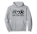 Peace Love Soccer Game Day Sports Mom Hoodie - Novelty Apparel Men Women