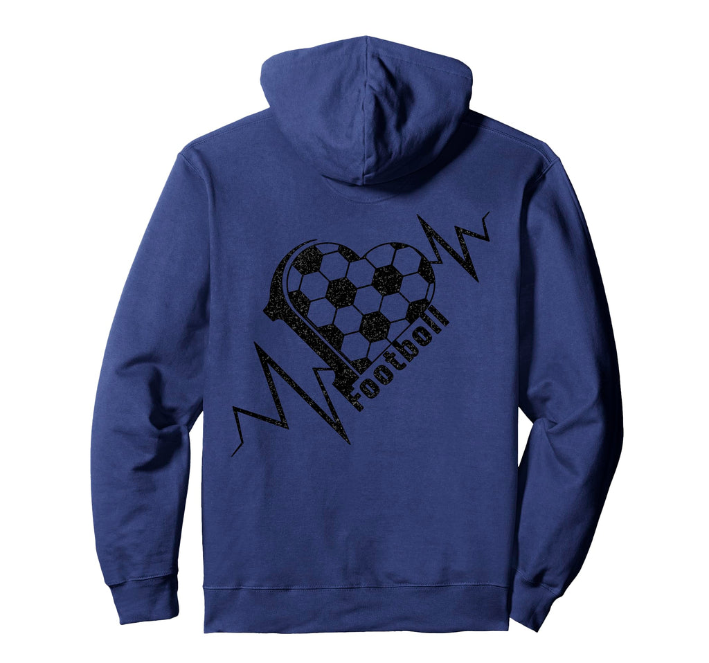 Love Football Heartbeat Soccer Pulse Hoodie - Novelty Apparel Men Women