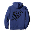Love Football Heartbeat Soccer Pulse Hoodie - Novelty Apparel Men Women