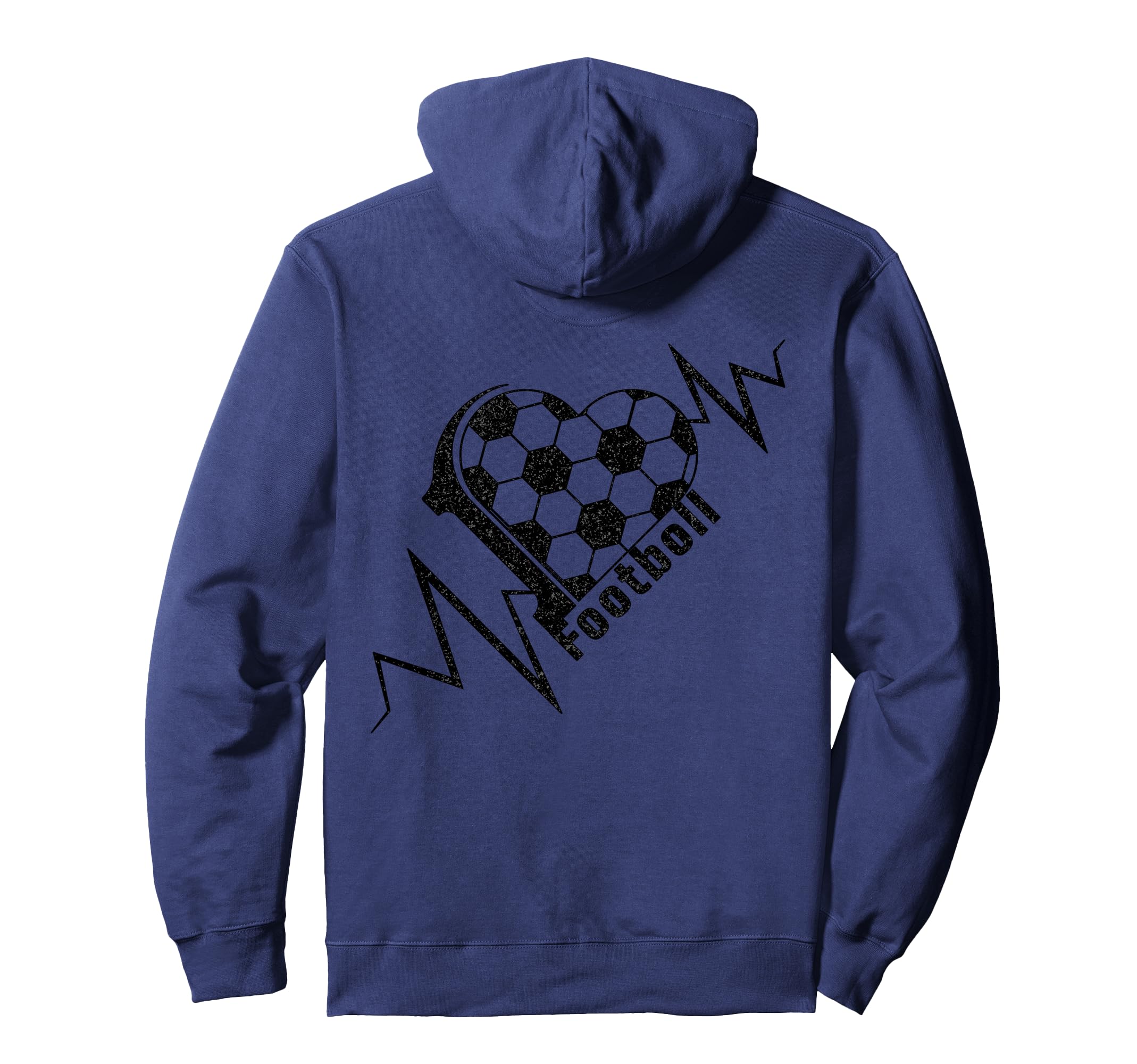 Love Football Heartbeat Soccer Pulse Hoodie - Novelty Apparel Men Women