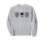 Peace Love Futsal Indoor Soccer Sweatshirt - Custom Art Print Unisex