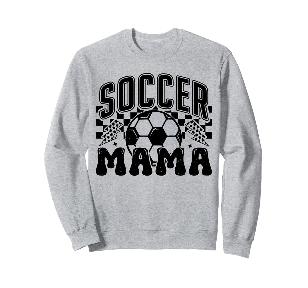 Soccer Mama Checkered Soccer Mom Sweatshirt - Unique Graphic Men Women