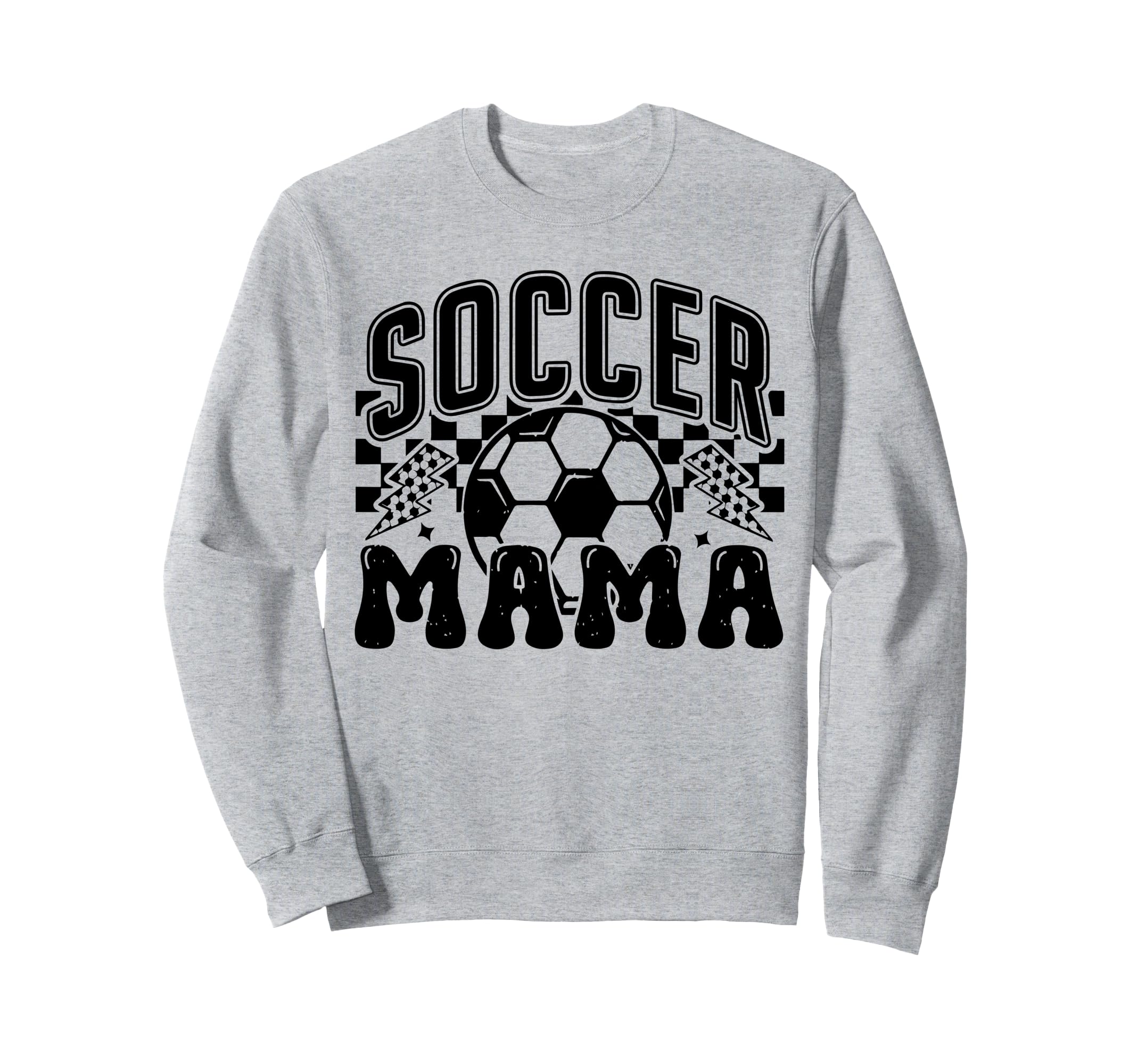 Soccer Mama Checkered Soccer Mom Sweatshirt - Unique Graphic Men Women