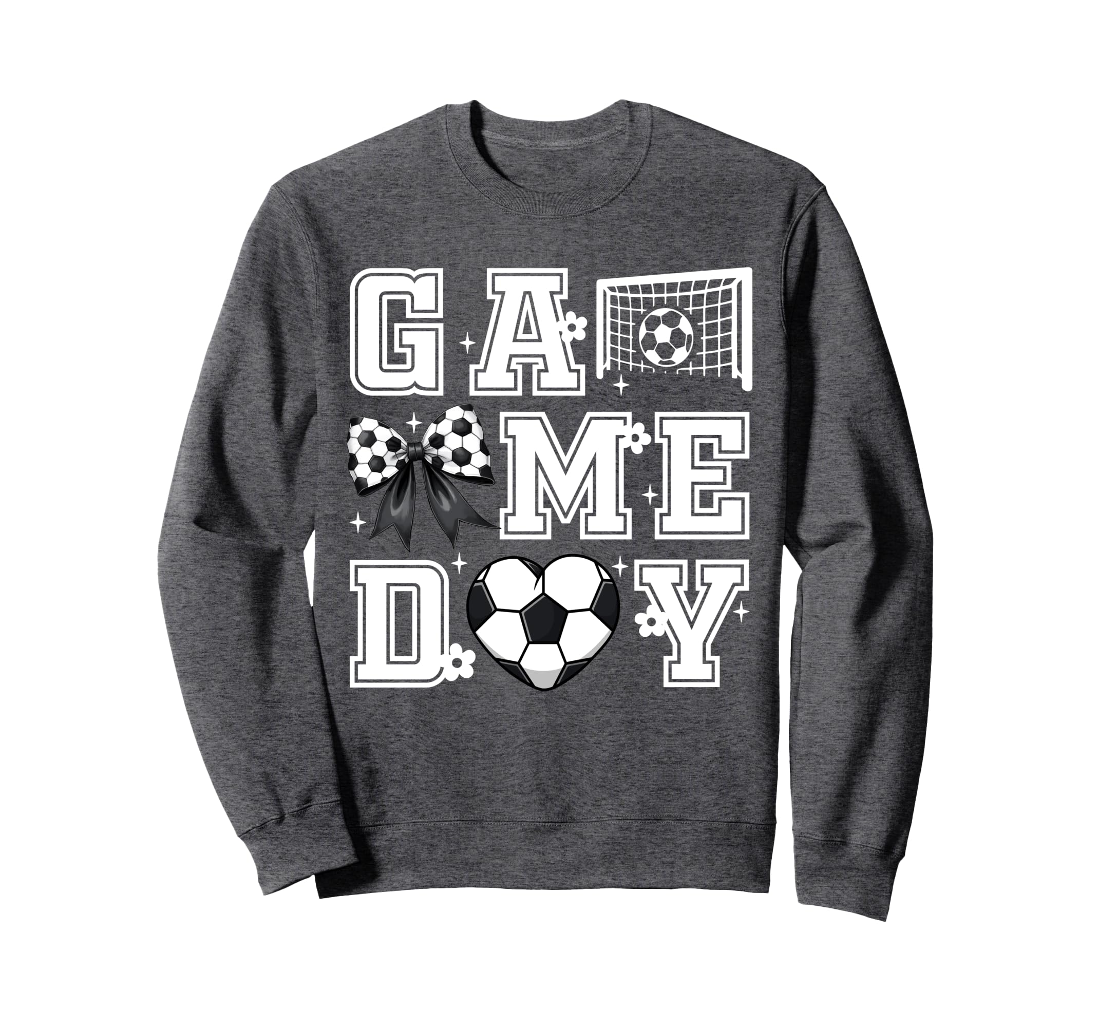 Soccer Game Day Coquette Bow Funny Sweatshirt - Novelty Apparel for Adults
