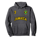 Jamaica Number 3 Soccer Team Sports Hoodie - Fun Novelty Design Unisex