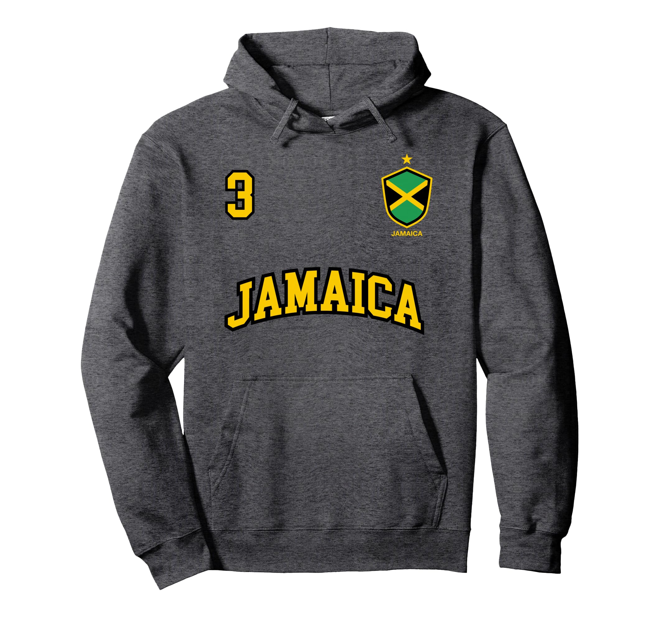Jamaica Number 3 Soccer Team Sports Hoodie - Fun Novelty Design Unisex