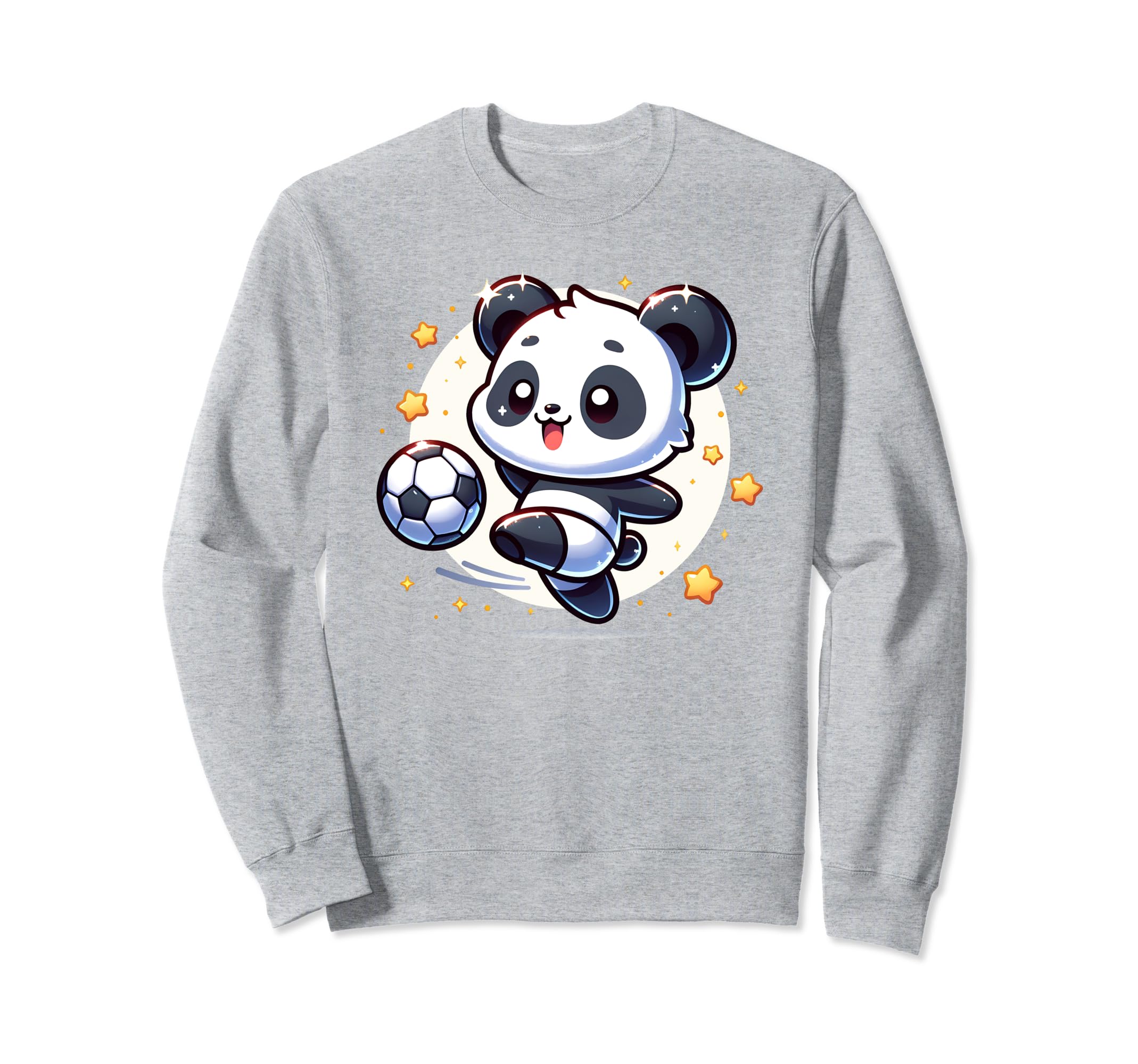 Soccer Player Panda Kicking Soccer Sweatshirt - Graphic Print for Adults
