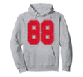 88 Outline Number 88 Varsity Fan Hoodie - Novelty Apparel for Adults