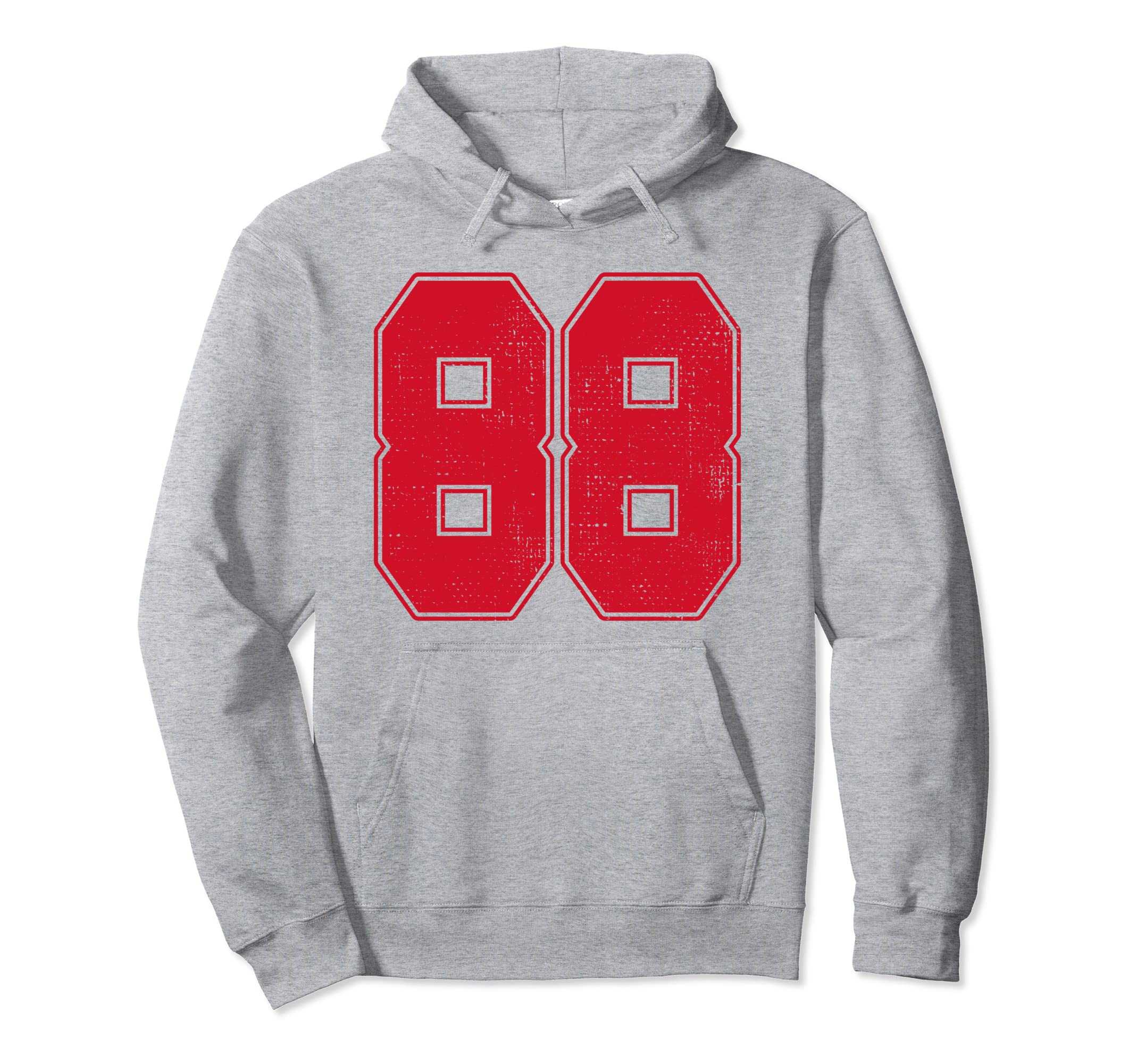88 Outline Number 88 Varsity Fan Hoodie - Novelty Apparel for Adults