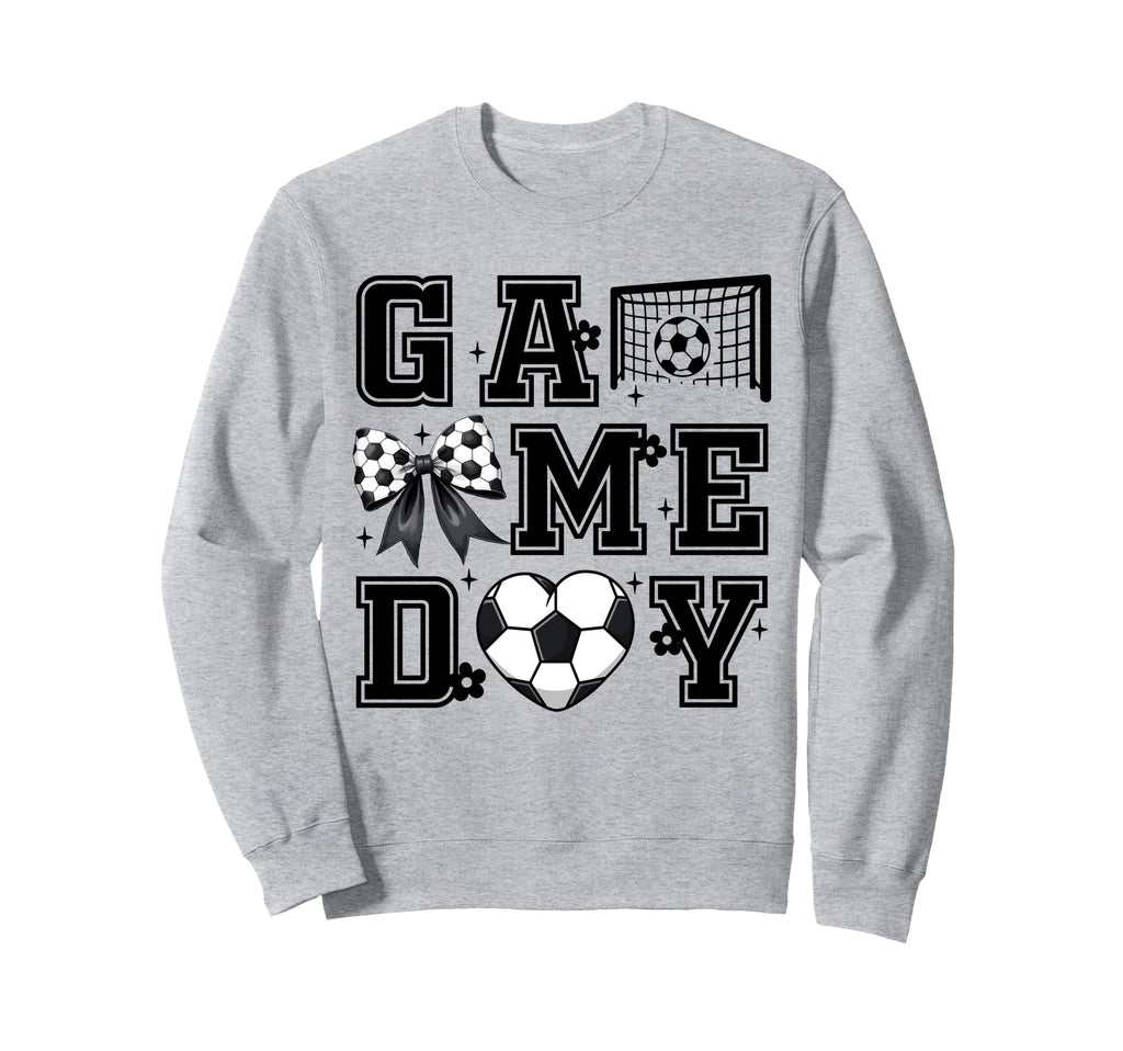 Soccer Game Day Coquette Bow Funny Sweatshirt - Novelty Apparel Unisex