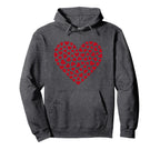 Love Red Heart Valentines Day Hoodie - Streetwear Style Men Women