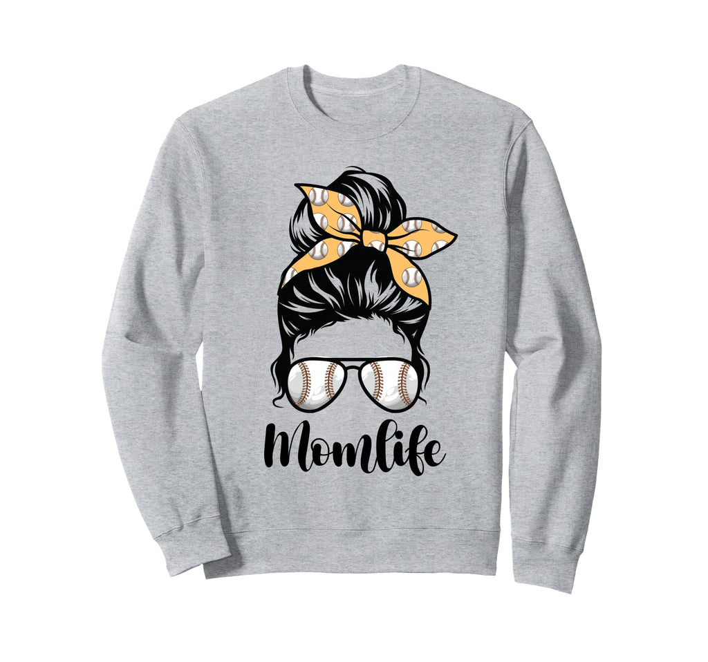 Mom Life Messy Bun Lovers Mother Sweatshirt - Trendy Graphic for Adults