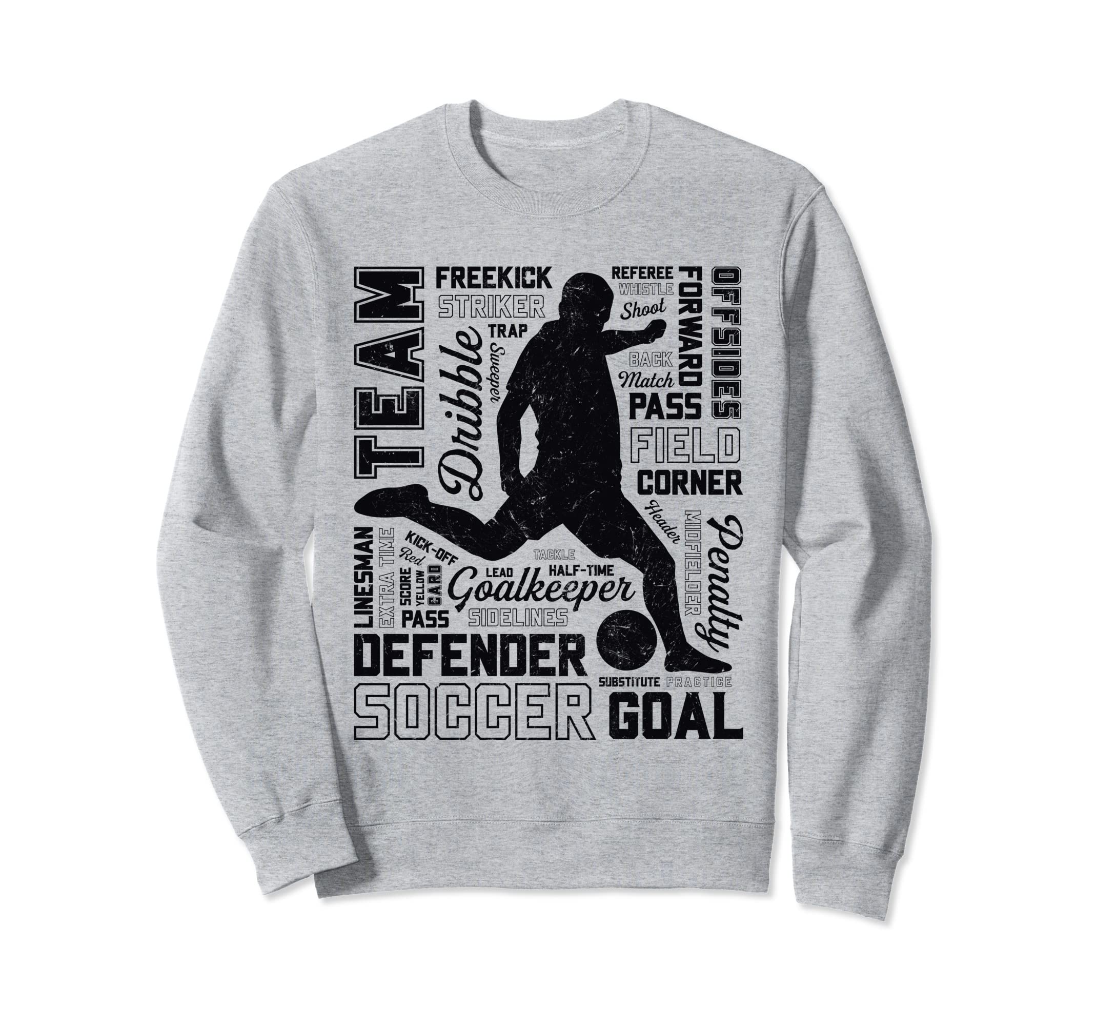 Soccer Typography Word Art Funny Sweatshirt - Custom Art Print Unisex