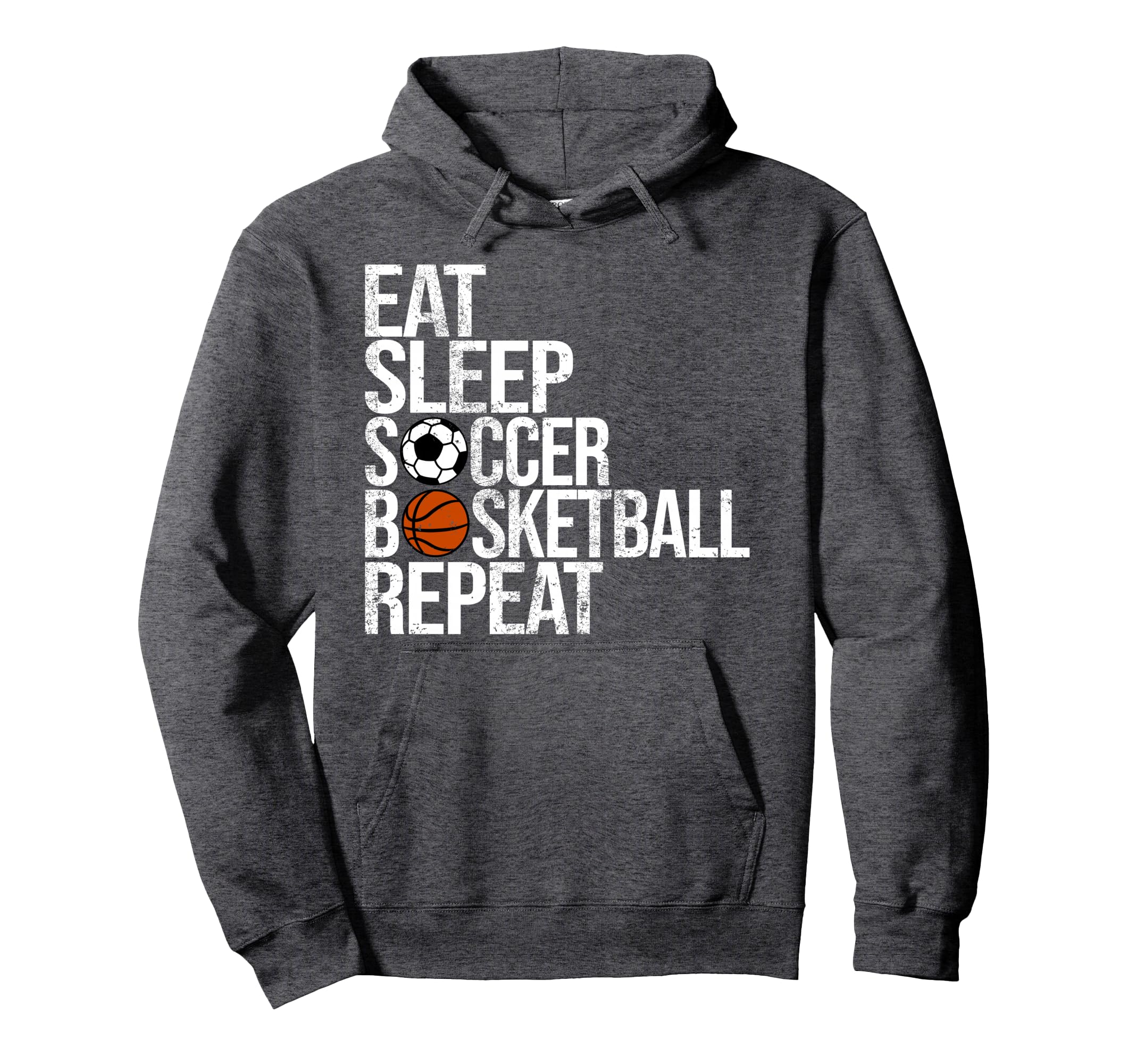 Eat Sleep Soccer Basketball Repeat Hoodie - Aesthetic Graphic for Adults
