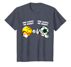 She Loves Me More Funny Softball Soccer T-Shirt - Graphic Print Men Women