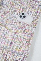 Yellow Multicolor Confetti Open Front Knit Cardigan