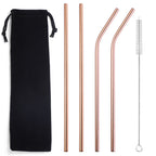 Color: Rose gold 6 piece set - 304 stainless steel straw
