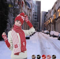 Color: Fig Brown - Snow Angel 3 pc XMas Set of Scarf, Hat And Gloves In 2 Tones