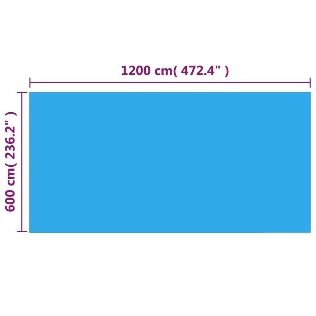 Rectangular Pool Cover 472.4"x236.2" PE Blue
