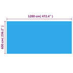 Rectangular Pool Cover 472.4"x236.2" PE Blue