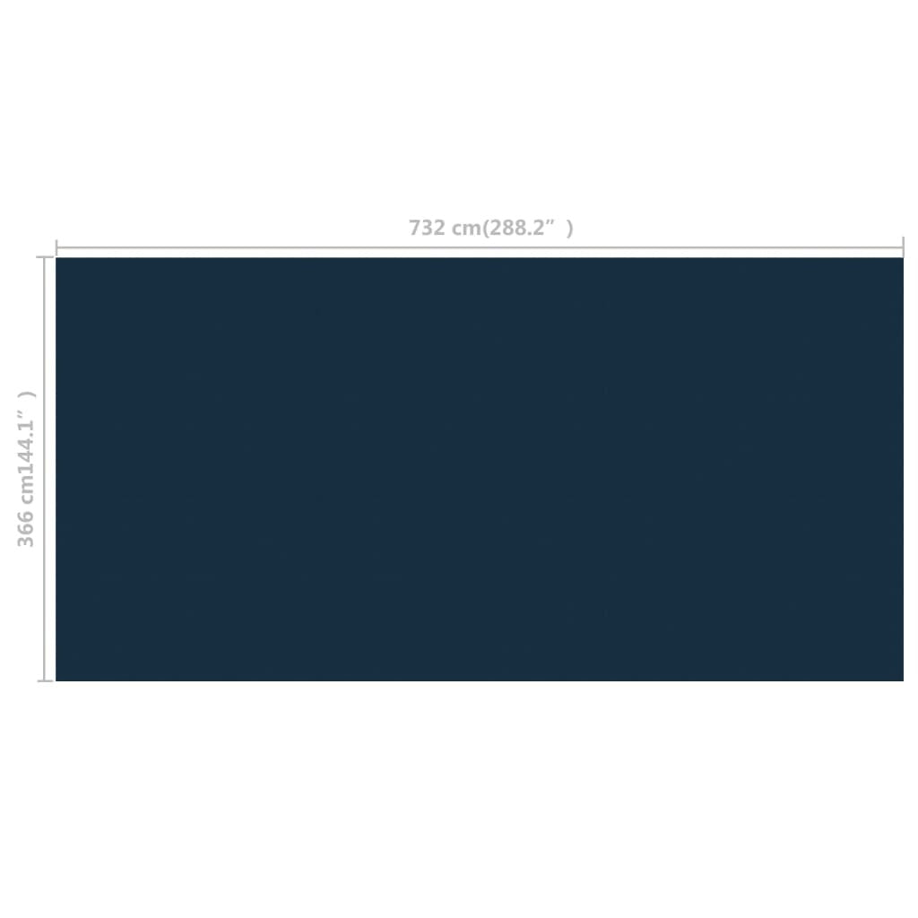 Floating PE Solar Pool Film 288.2"x144.1" Black and Blue