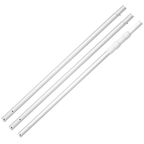 Pool Pole, 3.4 to 15 Ft Telescoping Swimming Pool Cleaning Poles, Professional Adjustable Telescopic Pole with 2 Extension Poles, Heavy Duty Cleaner Stick for Skimmer Net, Brush, Vacuum Head