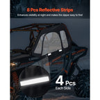 Cab Enclosure Upper Doors, Compatible with Polaris RZR XP 1000/XP Turbo 2014-2023, Soft Upper Doors, Windproof Upgraded Zipper UTV Soft Side Window Kit, Work with Side Mirrors and Windshields