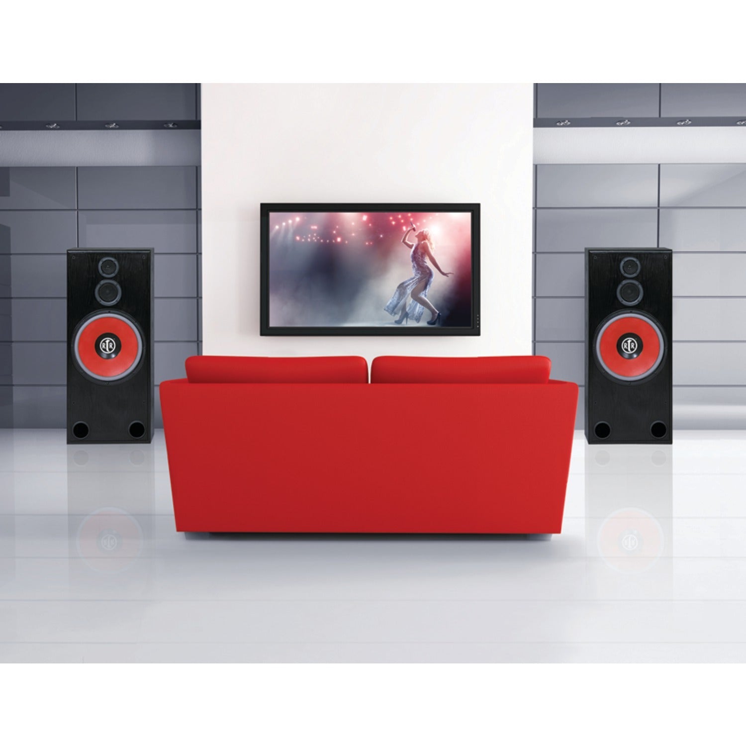 BIC America RTR1530 RtR Series RtR 1530 15-In. Indoor 3-Way Tower Speaker, 325 Watts, Black