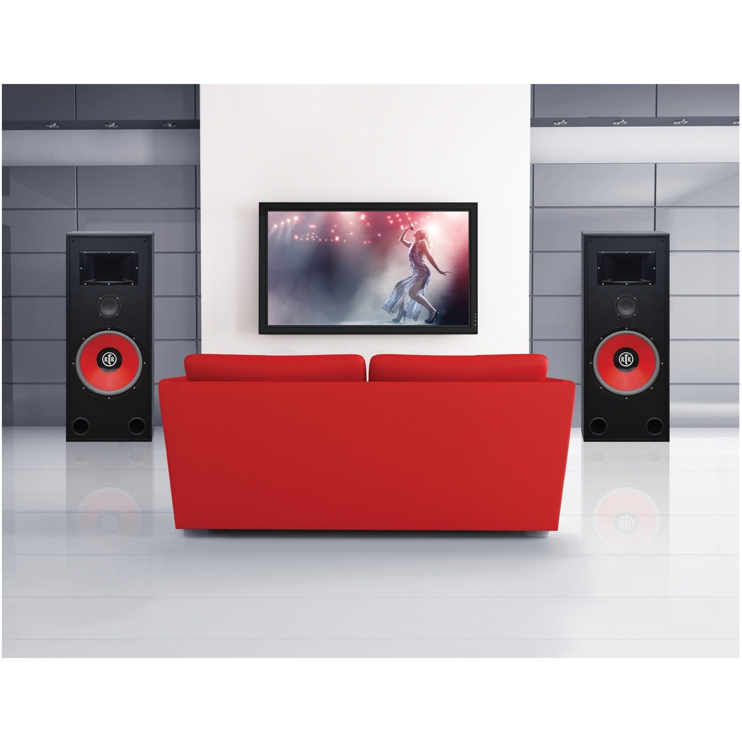 BIC America RTR-EV15 RtR Eviction Series RtR-EV15 15-In. Indoor 3-Way Bi-Ampable Tower Speaker, 430 Watts