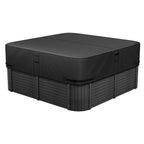 Outdoor Hot Tub Cover, 95 x 95 x 20 Inch Weatherproof and Waterproof Hot Tub Cover Protector, 600D Heavy Duty Oxford Fabric and 950N Tearing Strength, Square Spa Covers for Hottub, Black