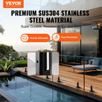 Glass Clamp, 10 PCS Square Glass Railing Bracket for 0.31 "-0.47 " Tempered Glass, 304 Stainless Steel Glass Mounting Clamp, 0.12 Thick Glass Shelf Bracket for Balcony, Garden, Deck, Stair