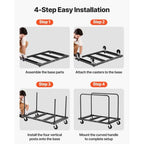 Drywall Cart Dolly, 1800 lbs Load Capacity, Steel Panel Truck Cart with 5 inch Swivel Casters, Lumber Drywall Dolly with Tie-Down Strap & 2 Side Handrails for Factory, Warehouse, Garage, Black