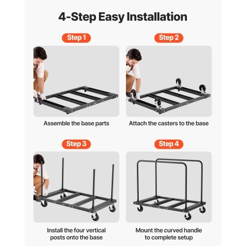 Drywall Cart Dolly, 1800 lbs Load Capacity, Steel Panel Truck Cart with 5 inch Swivel Casters, Lumber Drywall Dolly with Tie-Down Strap & 2 Side Handrails for Factory, Warehouse, Garage, Black