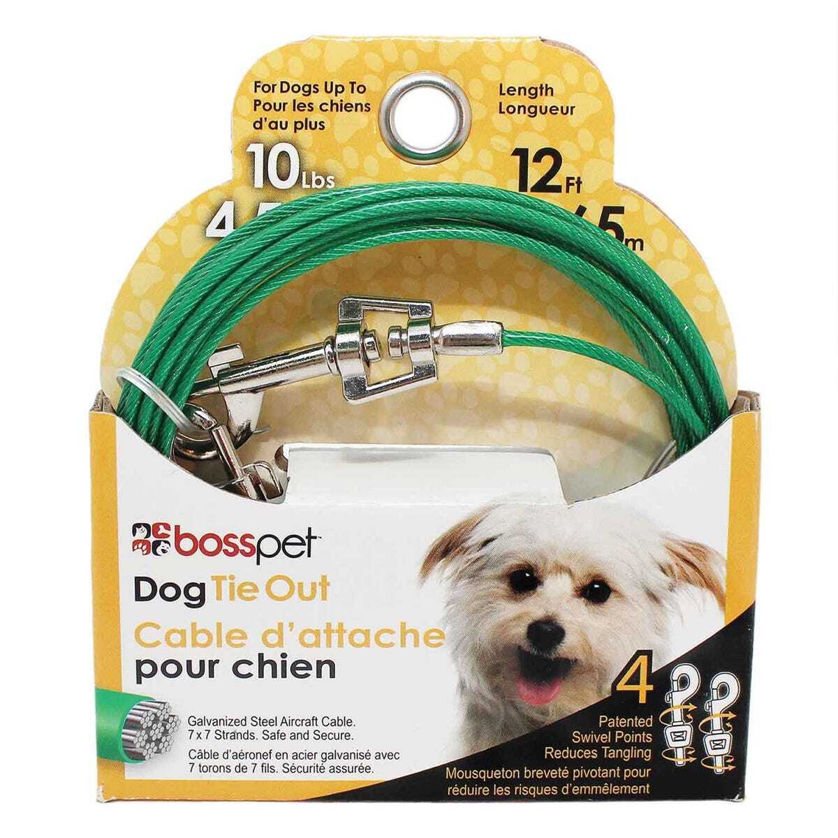 Boss Pet Small Dog Twin Swivel Vinyl Coated Tie Outs 20 ft