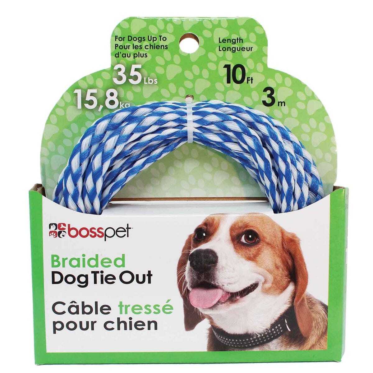 Boss Pet Braided Poly Rope Tie Outs 10 ft