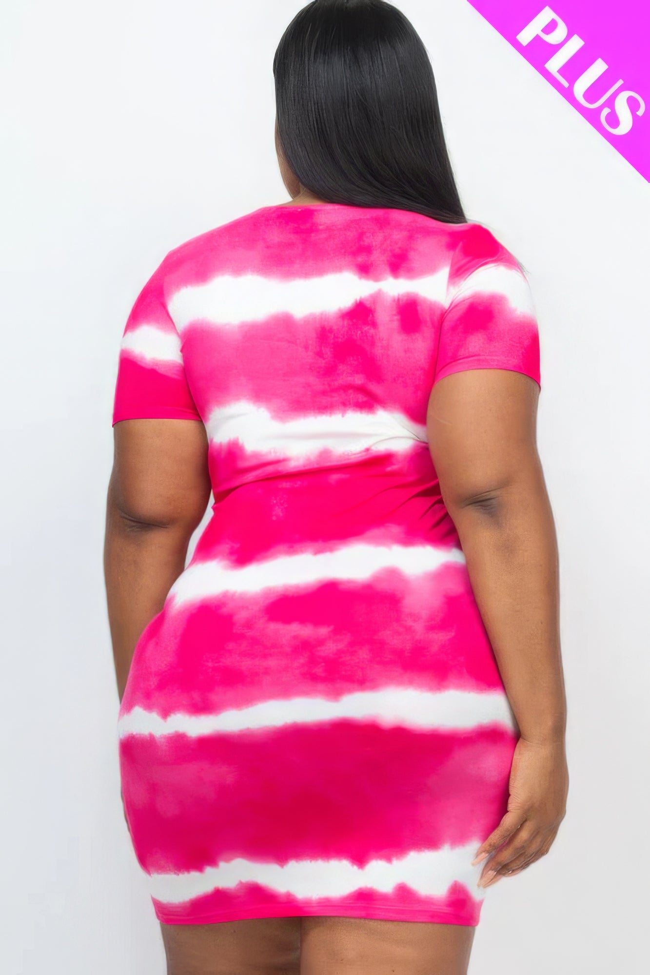 Plus Size Tie-dye Print Bodycon Dress