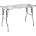 Folding Commercial Prep Table, 48 x 24 Inch Commercial Worktable Workstation, Heavy-duty Stainless Steel Folding Table with 300 lbs Load, Kitchen Work Table, for Home Kitchen Restaurant Garage