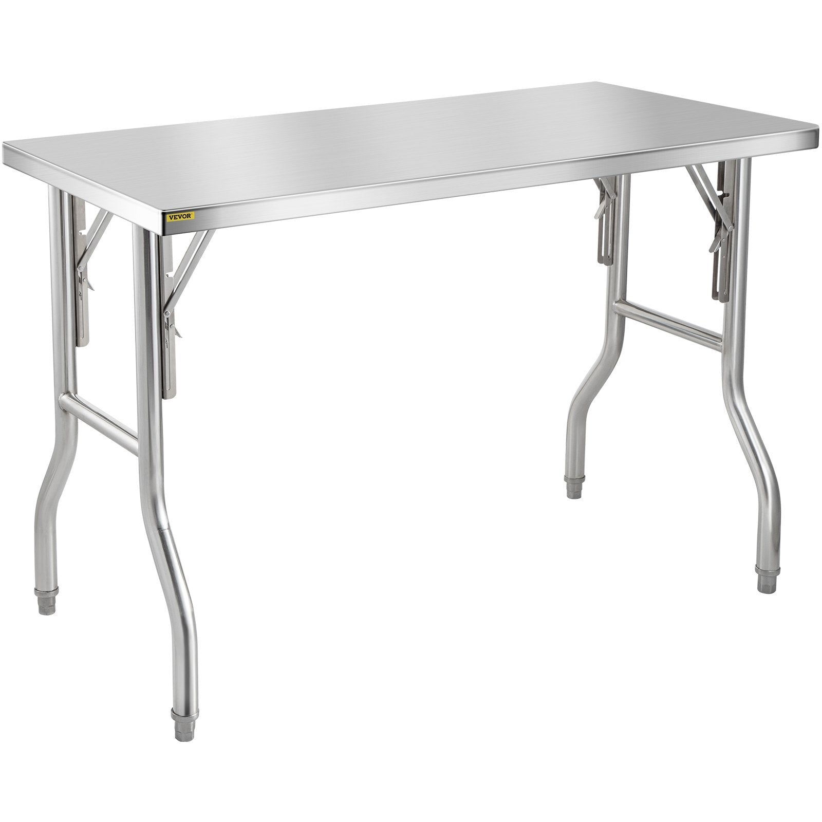 Folding Commercial Prep Table, 48 x 24 Inch Commercial Worktable Workstation, Heavy-duty Stainless Steel Folding Table with 300 lbs Load, Kitchen Work Table, for Home Kitchen Restaurant Garage