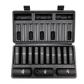 1/2" Drive Impact Socket Set, 13 Piece Deep Socket Set Metric 10-24mm, 6 Point CR-V Alloy Steel for Auto Repair, Easy-to-Read Size Markings, Rugged Construction, Includes Storage Case