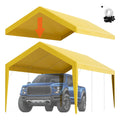 Carport Replacement Canopy Cover 10 x 20 ft, Garage Top Tent Shelter Tarp Heavy-Duty Waterproof & UV Protected, Easy Installation with Ball Bungees,Beige (Only Top Cover, Frame Not Include)