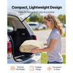 Carport Replacement Canopy, 12 x 20 ft Potable Garage Tent Top Tarp, UV-Resistant & Waterproof Car Shelter Tarp, Heavy Duty Car Port Cover with Ball Buggees, Beige, Frame Not Included