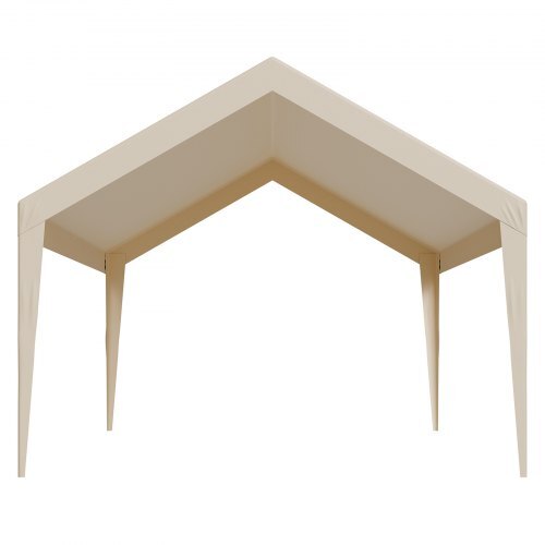 Carport Replacement Canopy, 12 x 20 ft Potable Garage Tent Top Tarp, UV-Resistant & Waterproof Car Shelter Tarp, Heavy Duty Car Port Cover with Ball Buggees, Beige, Frame Not Included