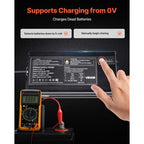 Marine Battery Charger, 1-Bank, 10A 12V Onboard Boat Charger, IP68 Waterproof Smart On-Board Battery Charger, for Lithium-Ion (LiFePO4), NCM, Lead-Acid Batteries, Large Boat, Yacht, RV, Trailer