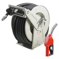 Fuel Hose Reel, 1" x 50', Extra Long Retractable Diesel Hose Reel, Heavy-Duty Carbon Steel Construction with Automatic Fuel Nozzle, NBR Rubber Hose for Aircraft Ship Vehicle Tank Truck, 300 PSI