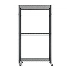 Rolling Clothes Rack, Heavy Duty Clothing Garment Rack, 3 Adjustable Tiers Clothing Racks with Carbon Steel, 450 lbs Load Capacity Closet Wardrobe for Bedroom, Clothing Store, Hallway