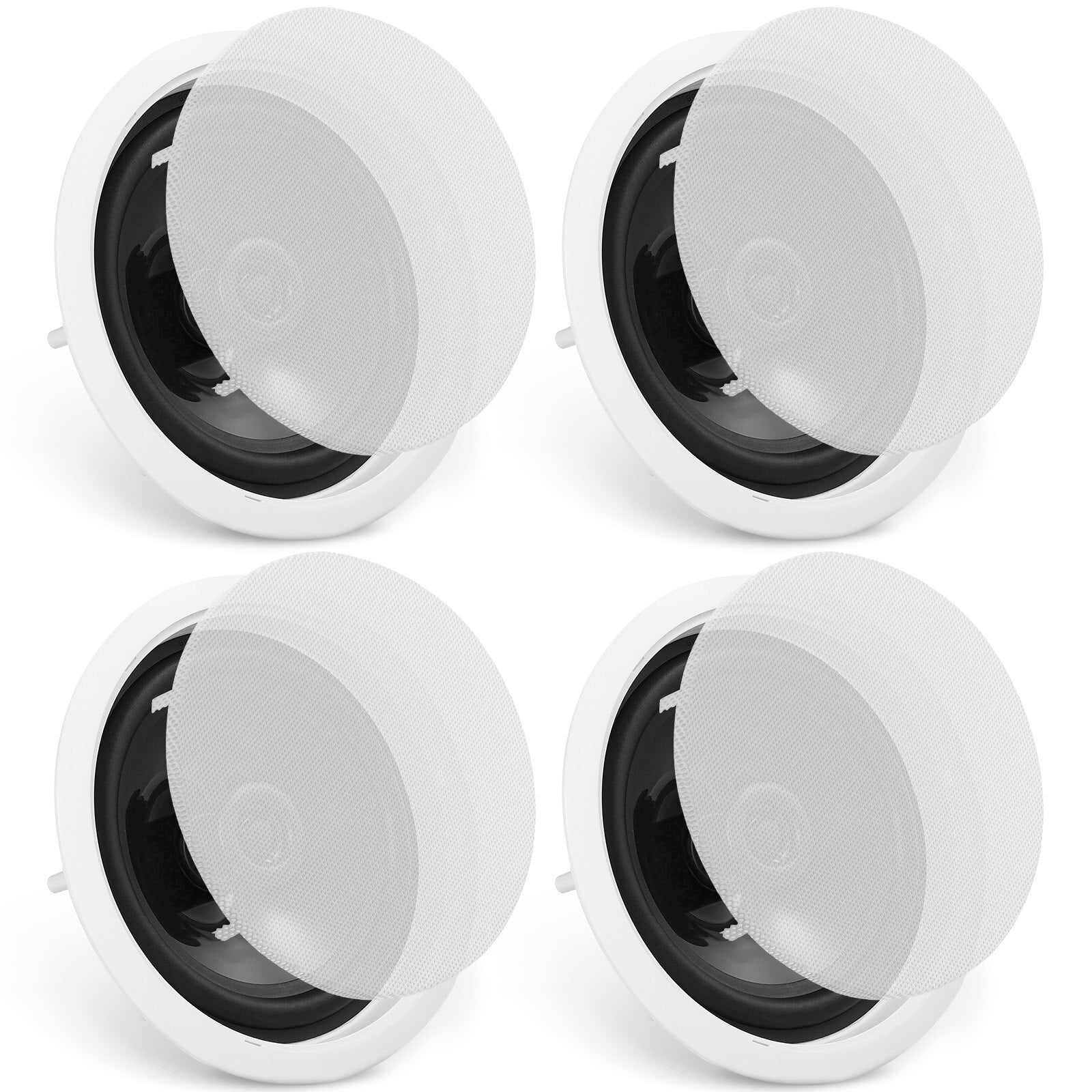 4 PCs 6.5'' Bluetooth in Ceiling Speakers, 150W, Flush Mount Ceiling & in-Wall Speaker System with 8?Impedance 89dB Sensitivity, for Home Kitchen Living Room Bedroom or Covered Outdoor Porches