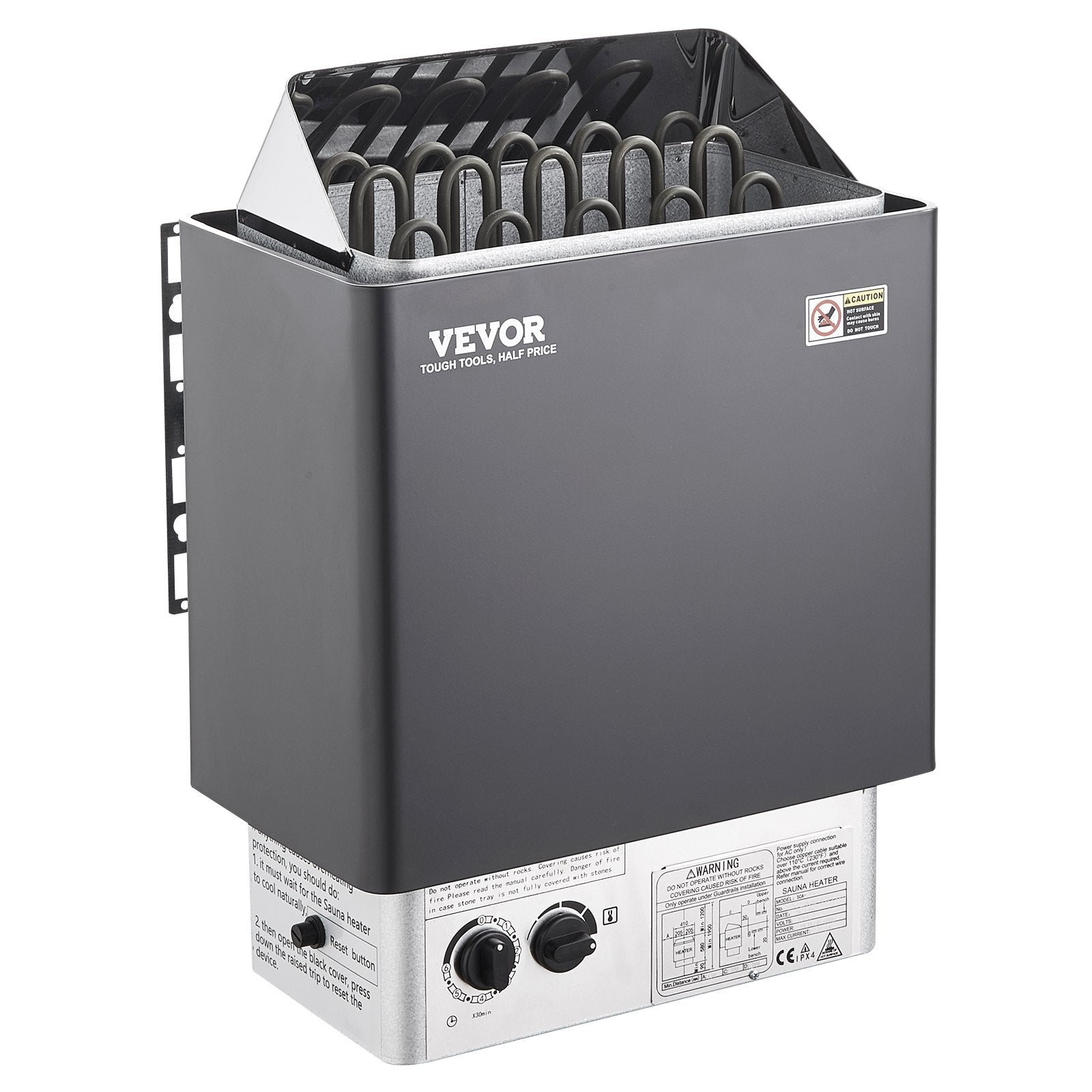 9KW Sauna Heater, Steam Bath Sauna Heater with Built-In Controls, Electric Sauna Stove, 3h Timer and Adjustable Temp for Max. 317-459 Cubic Feet, Home Hotel Spa Shower Use 220V