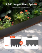 Steel Landscape Edging, 4 Packs 40 x 12 in Rust-Resistant Metal Landscape Edging, Bendable Garden Edging Border, Heavy Duty Lawn Edging, Easy-to-Install, Flower Bed Yard Pathway Divider Black