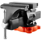 Bench Vise, 8" Jaw Width, 8" Max Jaw Opening Multipurpose Vise with 360? Swivel Locking Base, 3.7" Throat Depth, Heavy Duty Ductile Iron Workbench Vise, Two-Way Jaws for Clamping Round Pipes