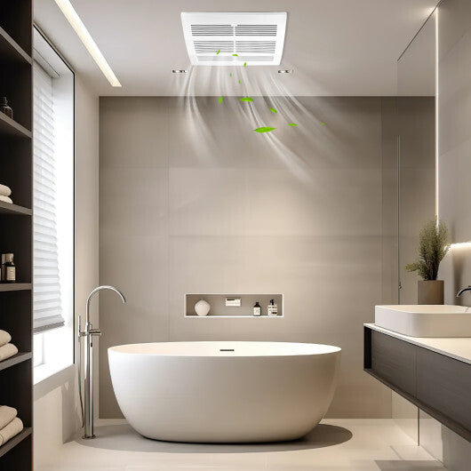 200 CFM Bathroom Exhaust Fan with Metal Housing and 6 Inches Duct for 200 Sq.Ft - Color: White